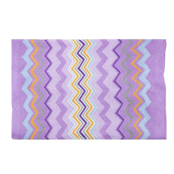 Missoni Women's Cotton Zig-Zag Scarf Shawl Sarong Wrap Purple Blue Orange - Picture 1 of 6